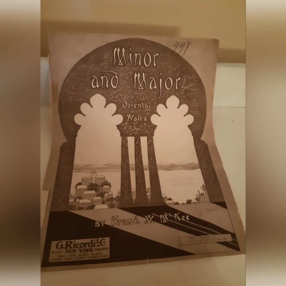 Minor And Major, Oriental Waltz 1915. Sheet Music, by Franck W Mc Kee Piano Solo